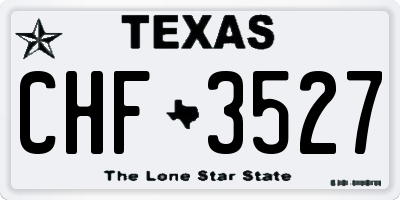 TX license plate CHF3527