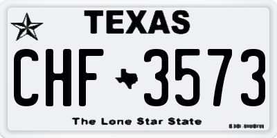 TX license plate CHF3573