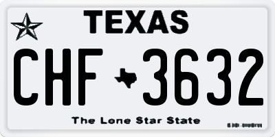 TX license plate CHF3632