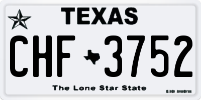 TX license plate CHF3752