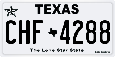 TX license plate CHF4288