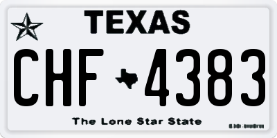 TX license plate CHF4383