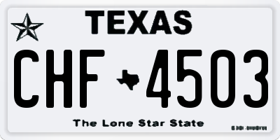 TX license plate CHF4503