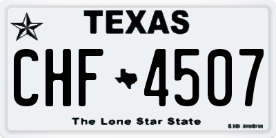 TX license plate CHF4507