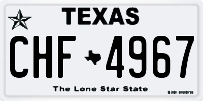 TX license plate CHF4967