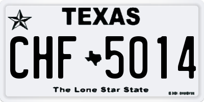 TX license plate CHF5014