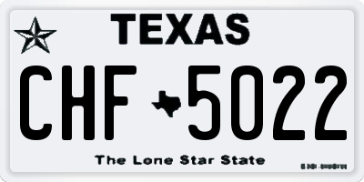 TX license plate CHF5022