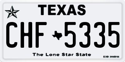 TX license plate CHF5335