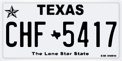 TX license plate CHF5417