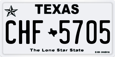 TX license plate CHF5705