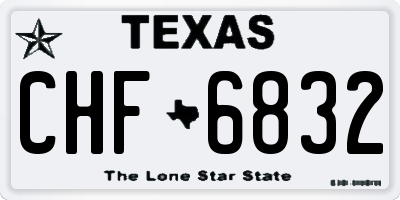TX license plate CHF6832