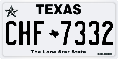 TX license plate CHF7332