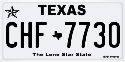 TX license plate CHF7730