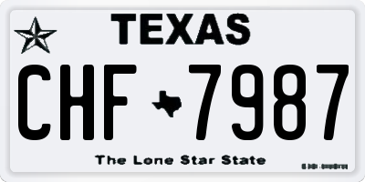 TX license plate CHF7987