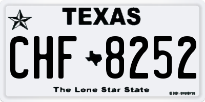 TX license plate CHF8252