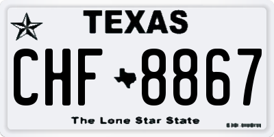 TX license plate CHF8867