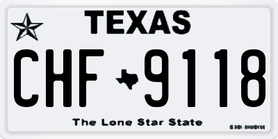 TX license plate CHF9118