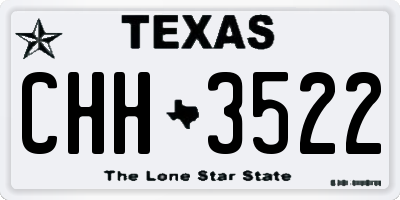 TX license plate CHH3522