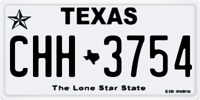 TX license plate CHH3754