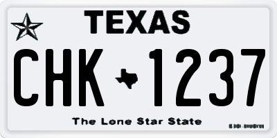 TX license plate CHK1237