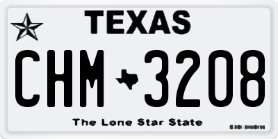TX license plate CHM3208
