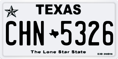 TX license plate CHN5326