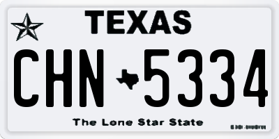 TX license plate CHN5334