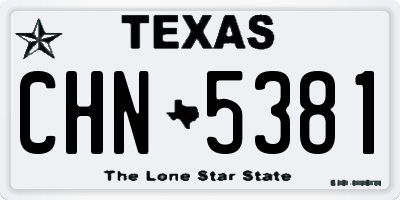 TX license plate CHN5381