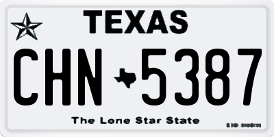TX license plate CHN5387