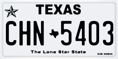 TX license plate CHN5403