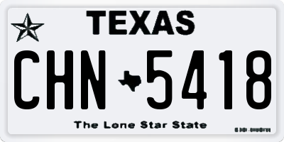 TX license plate CHN5418