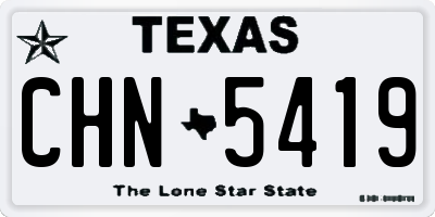 TX license plate CHN5419