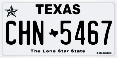 TX license plate CHN5467