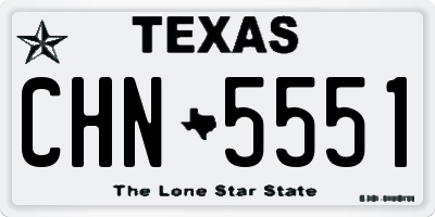 TX license plate CHN5551