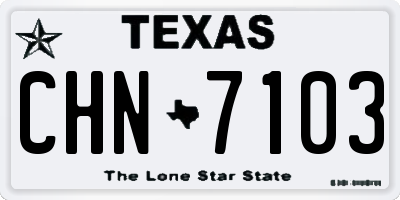 TX license plate CHN7103