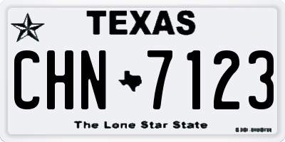 TX license plate CHN7123