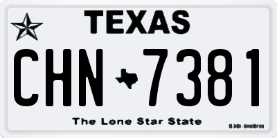 TX license plate CHN7381