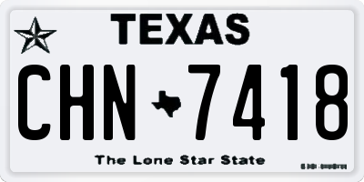 TX license plate CHN7418