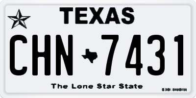 TX license plate CHN7431