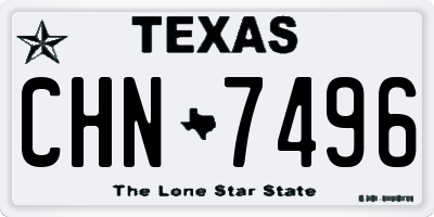 TX license plate CHN7496