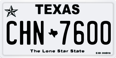 TX license plate CHN7600