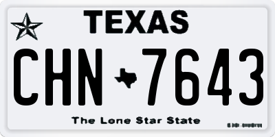 TX license plate CHN7643