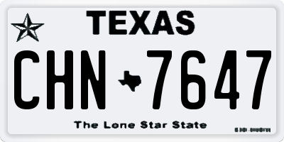 TX license plate CHN7647
