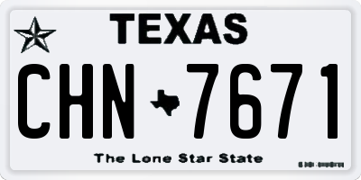 TX license plate CHN7671