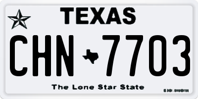 TX license plate CHN7703