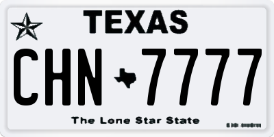 TX license plate CHN7777