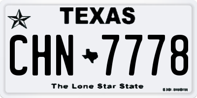 TX license plate CHN7778