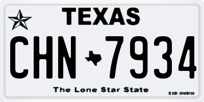TX license plate CHN7934