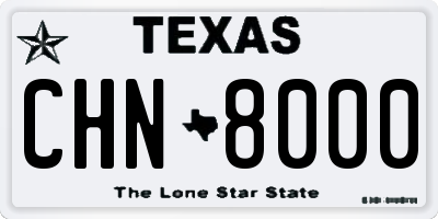 TX license plate CHN8000