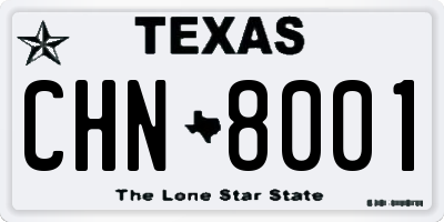 TX license plate CHN8001